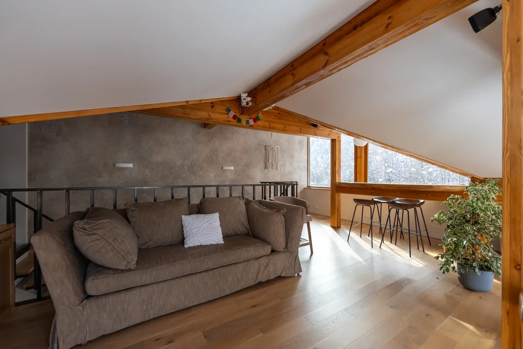 Уютная двухуровневая квартира в Красной поляне с видом на Ачишхо