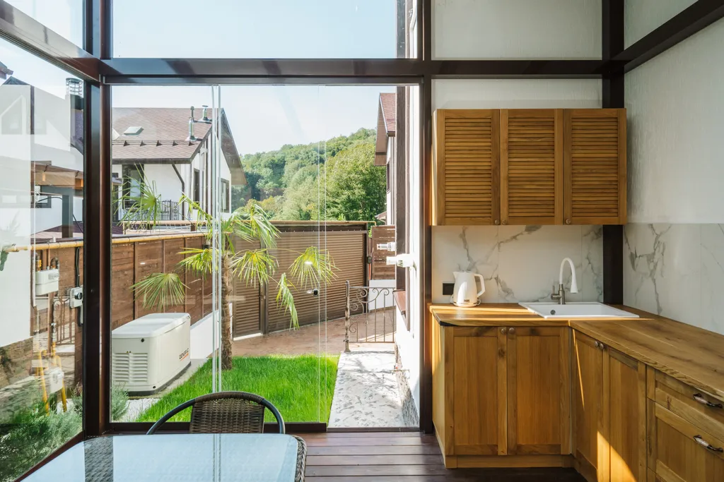 Вилла с бассейном и панорамной баней