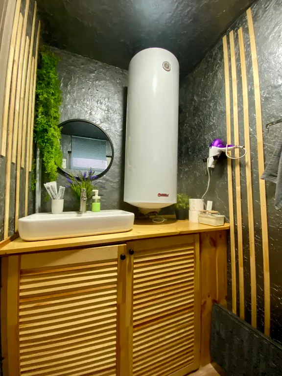 Домик Рокс с баней, банным чаном и чашей для купания