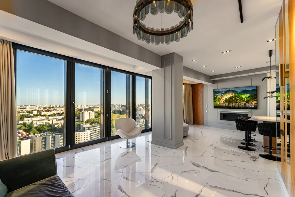 Vip апартаменты в парус-сити на 21 этаже, 101 метр, центр, 2 балкона