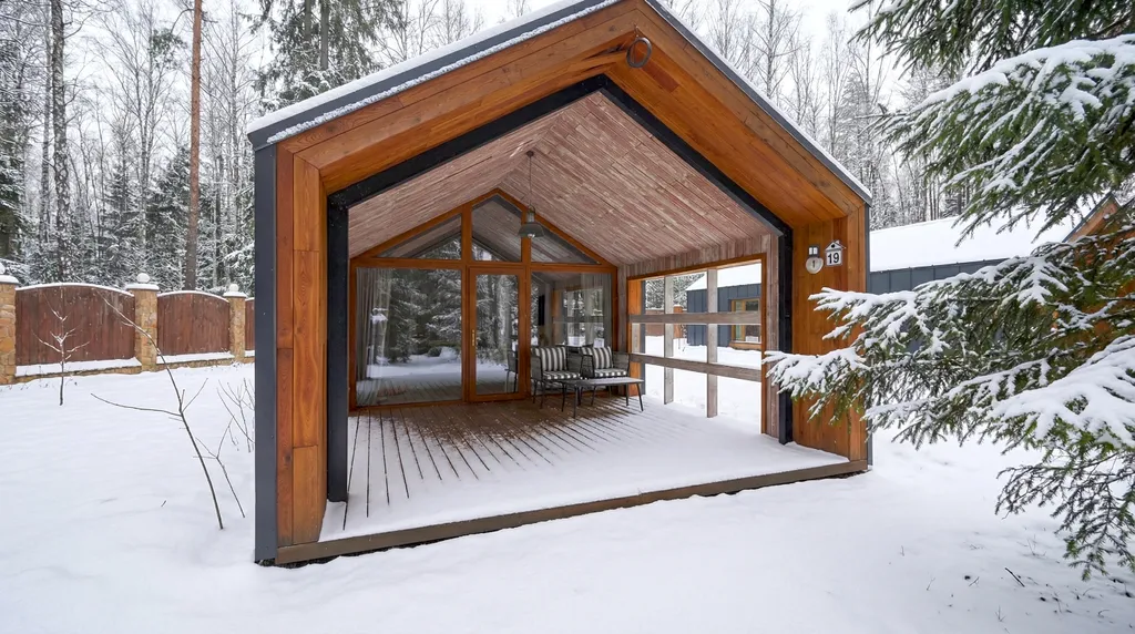 Домик 19 (barnhouse с камином и террасой) 75 м2