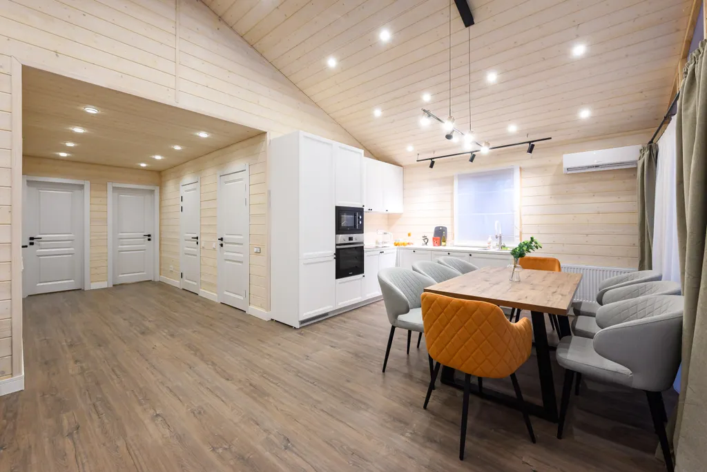 Дом с камином и баней у озера