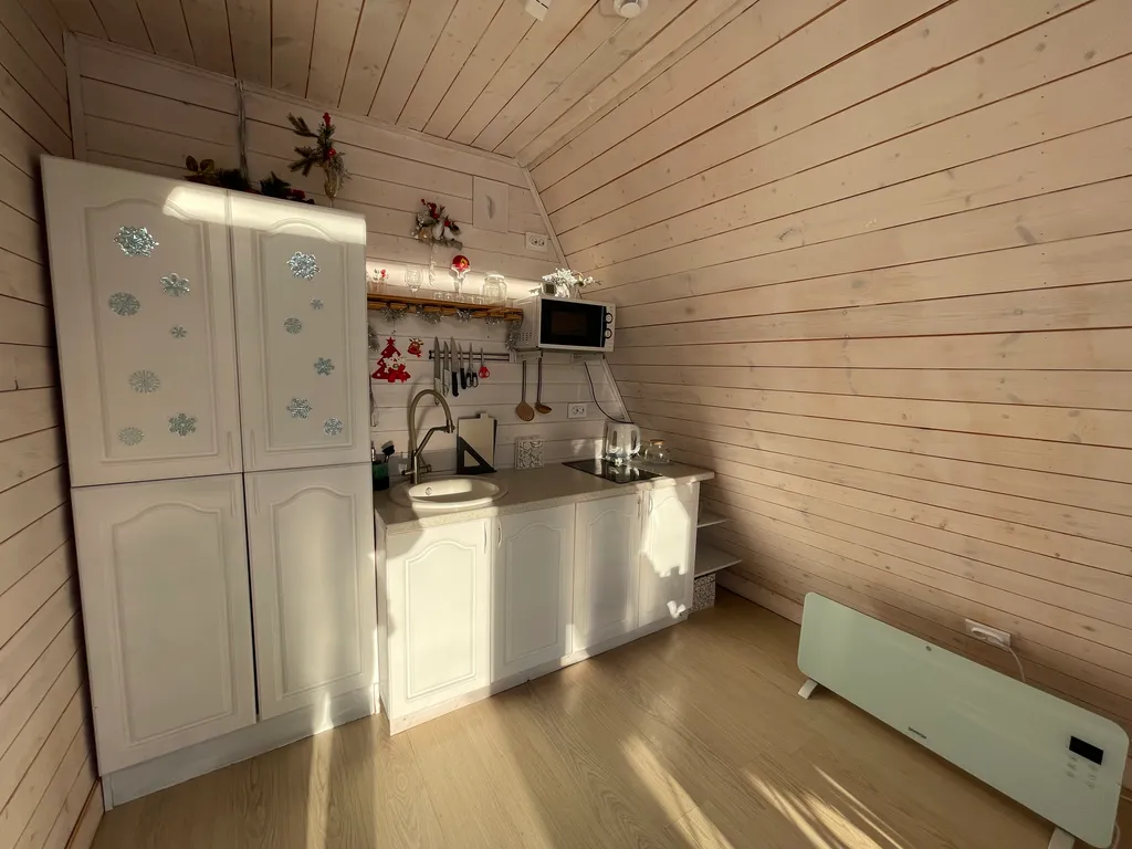 Уютный A-frame дом в лесу, баня, мангал