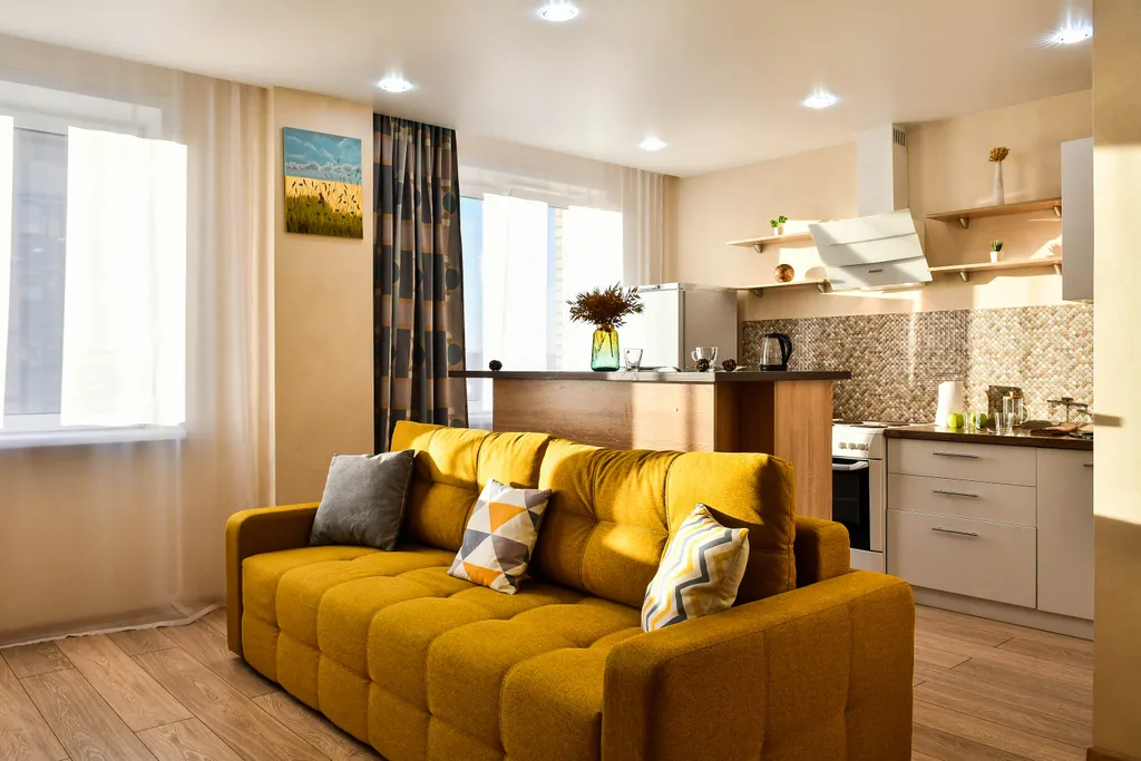 Квартира Квартира Уютная евродвушка с видом на горы и Енисей — Красноярск