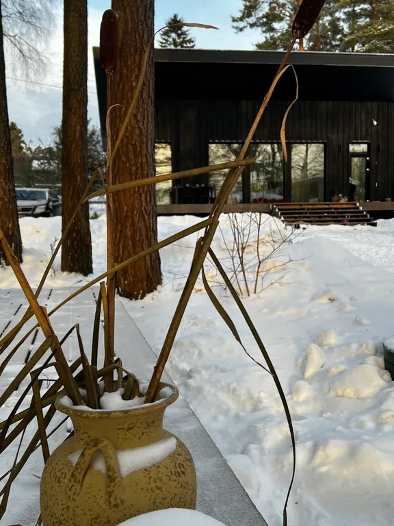 Стильный дом на берегу Ладожского озера с панорамным видом