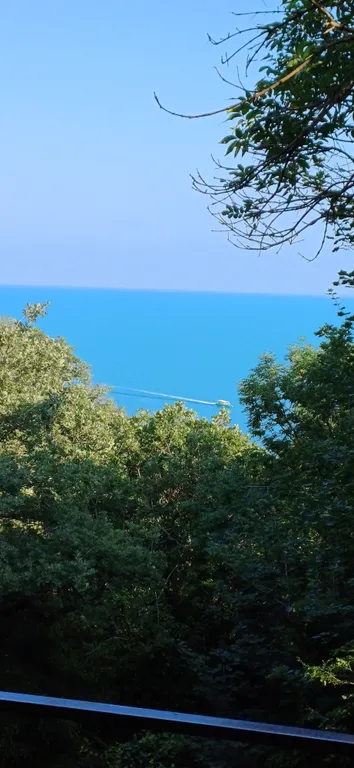 Комната с верандой в доме Остановка Море с видом на море и лес