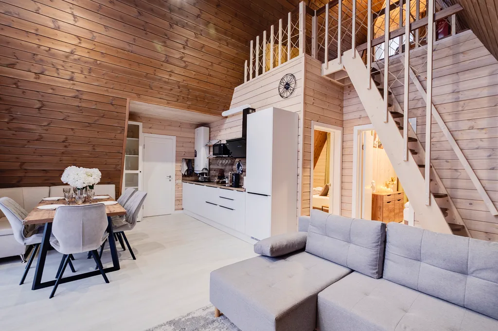 Уютный дом с баней, купелью и видом на лес