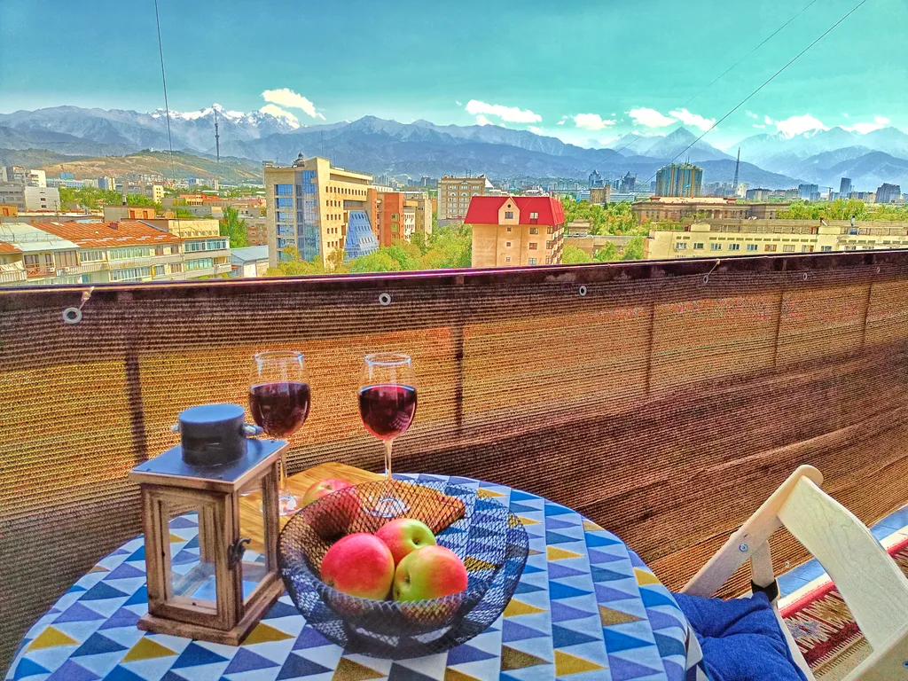 Студия с видом на горы в самом центре