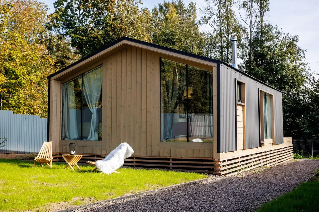 Дом Мая у озера с баней на дровах