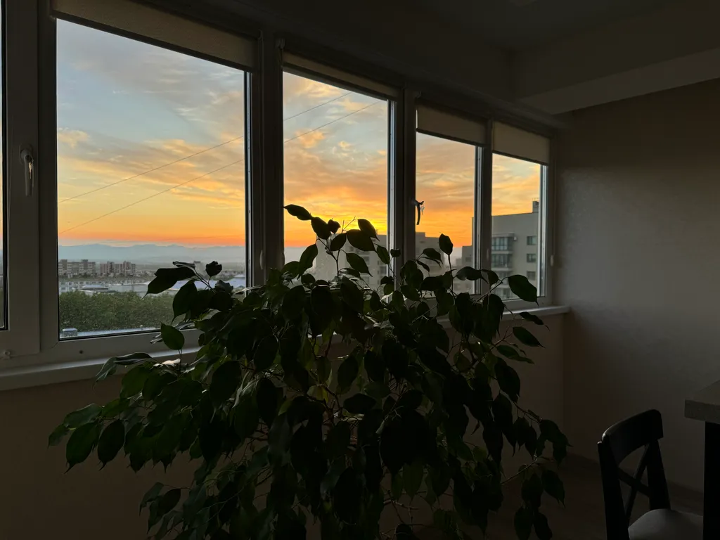 Светлая уютная евро двушка с красивым видом на закат