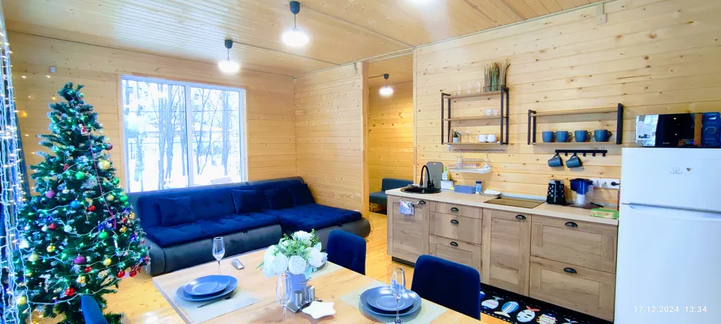 Дом с купольной беседкой на природе