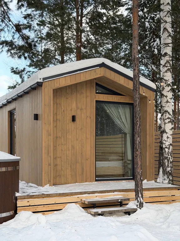 Домик «Роса» на двоих с собственной купелью и проектором