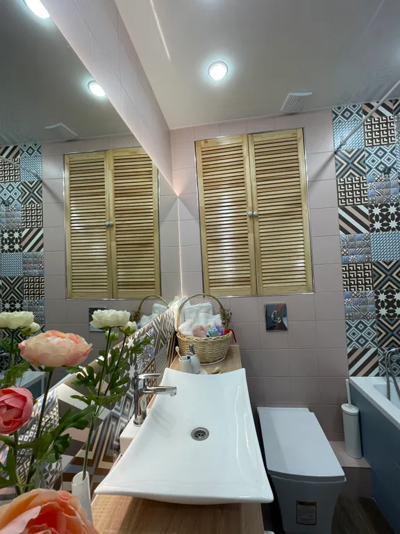 Студия с ванной и с панорамным видом Москвы