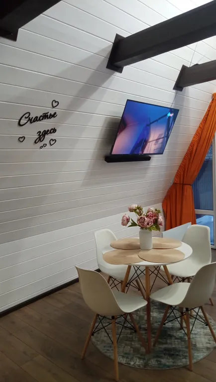 Дом-шале А-фрейм Счастье с баней у реки