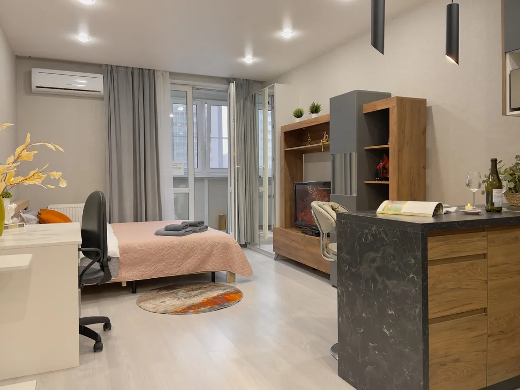 Стильная студия для двоих с кондиционером