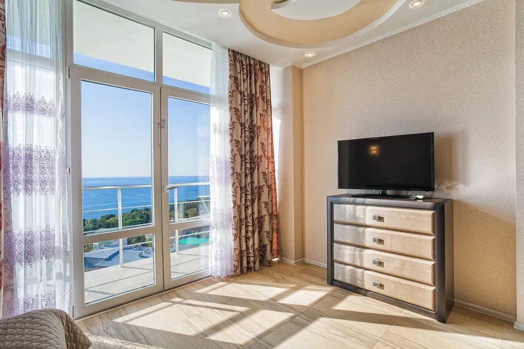 Красивая квартира-студия с прекрасным видом на море в Мисхоре