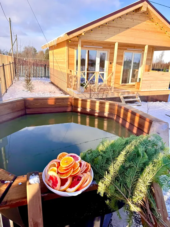 Загородный дом с чаном и баней