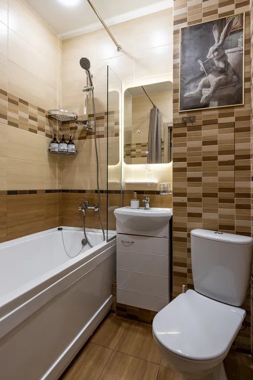 Студия Колосья с качелью на балконе и видом на сосны