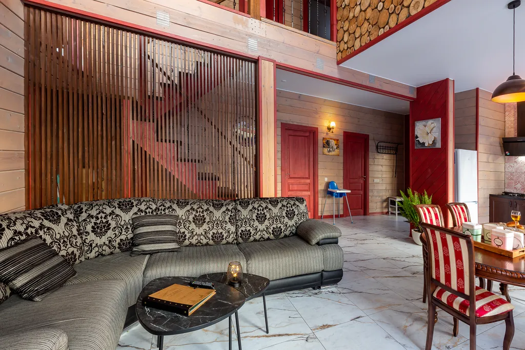 Коттедж Дом в лесном участке у реки с баней и горячей купелью фурако — Логиново