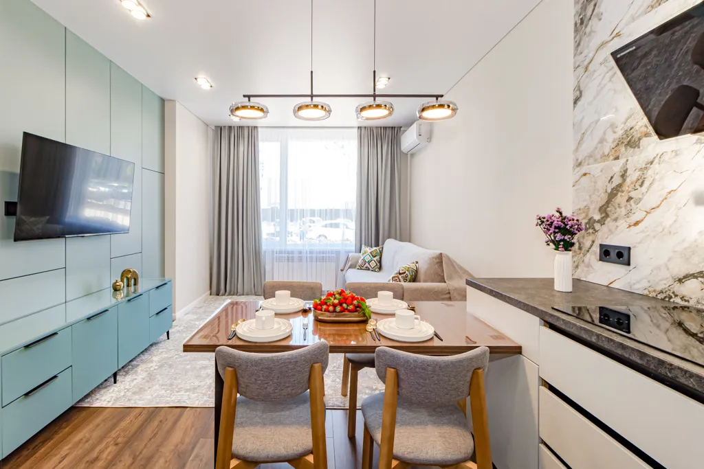 Стильная квартира с видом на Барыс Арена