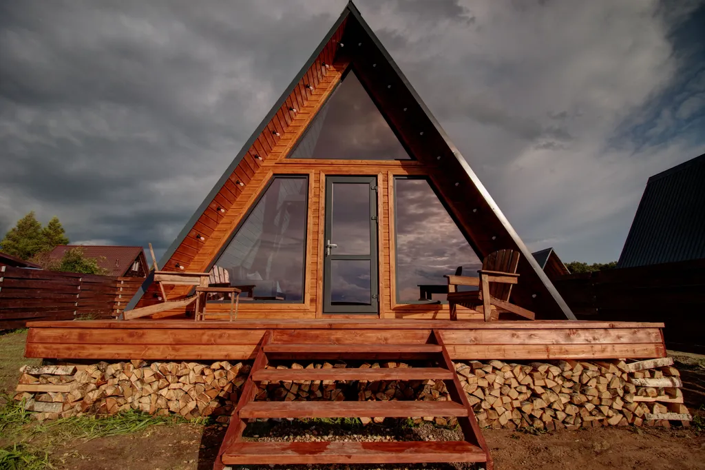 Aframe lux black (Дом на берегу Рыбинского водохранилища)