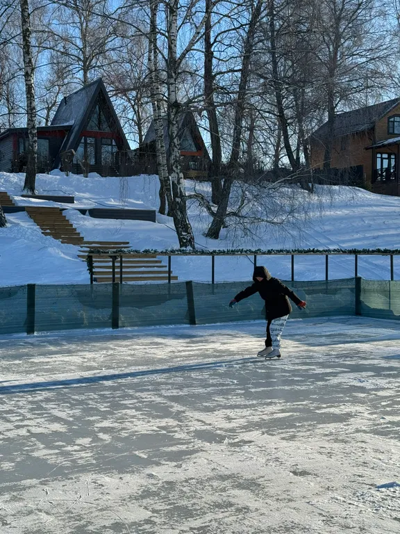 Уютный дом на берегу озера в березовой роще