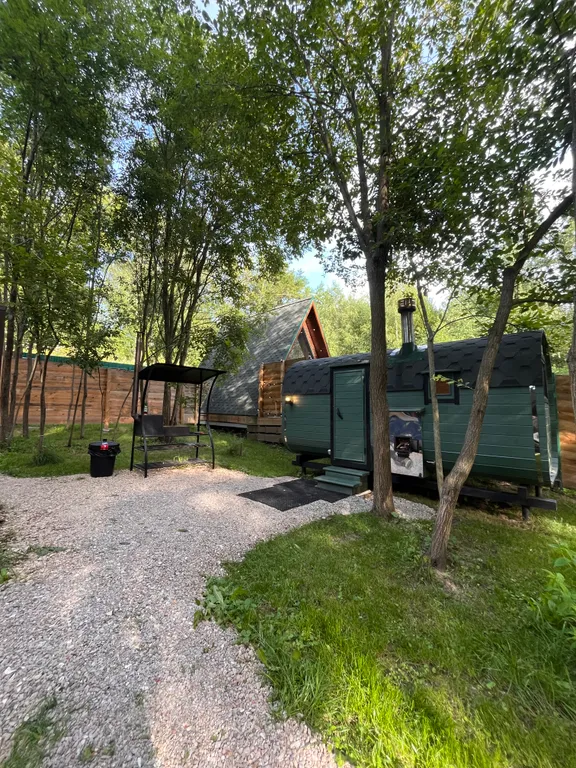 Треугольный домик Авро с баней и чаном в Чкалов Дача