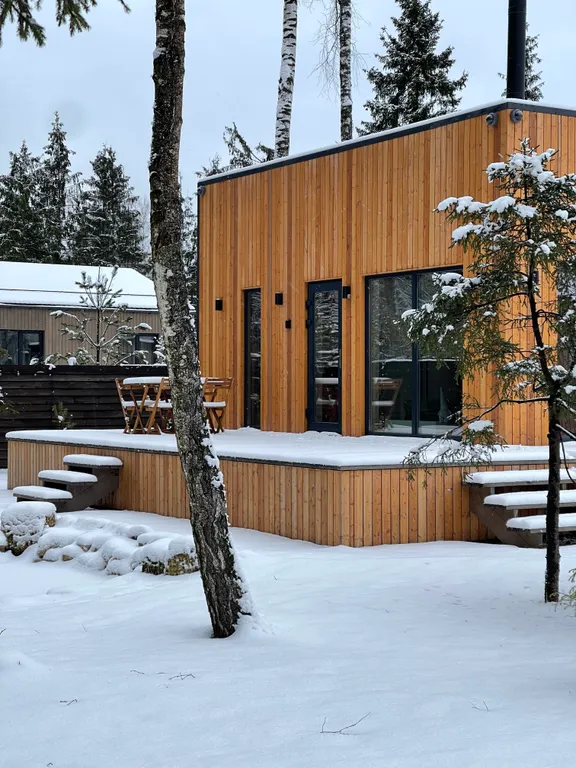 Отдых в доме в лесу с чаном и бассейном