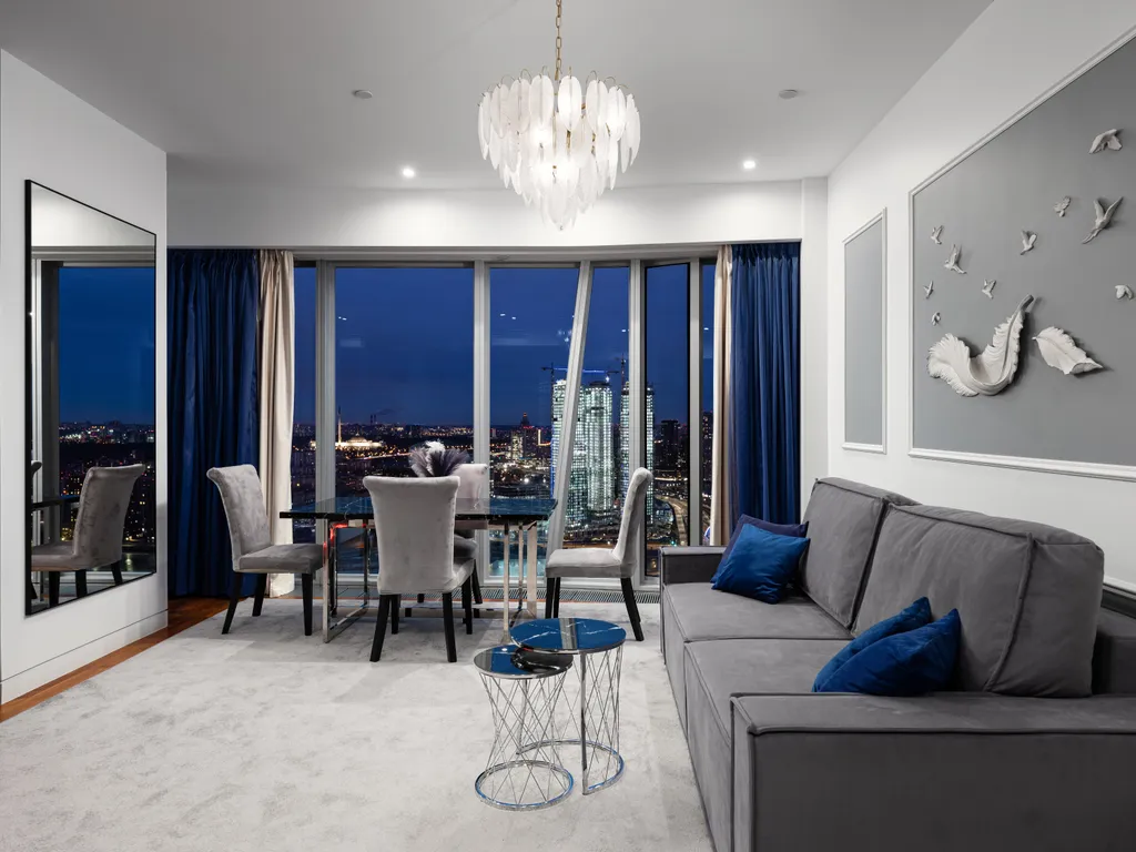 Красивый апартамент в башне ОКО Москва-сити с видом на город