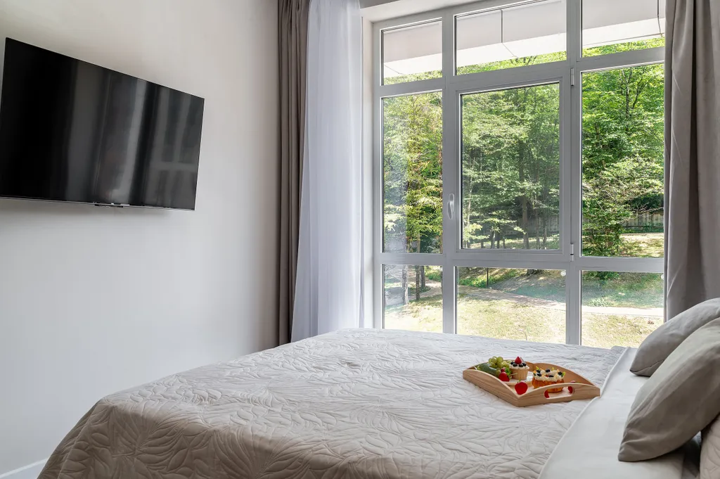 Студия с красивым видом на лесопарк