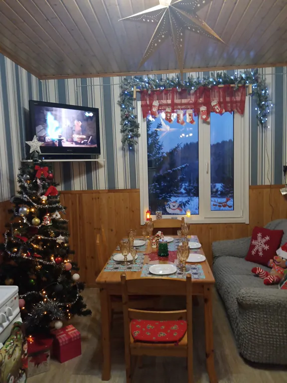 Дом в Карелии с печью-камином и видом на лес