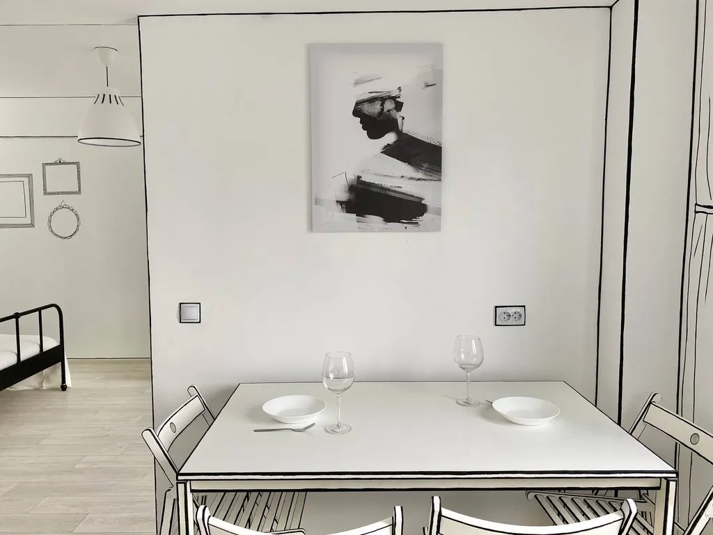 Квартира в стиле 2D рисунок на выезде в Военный городок