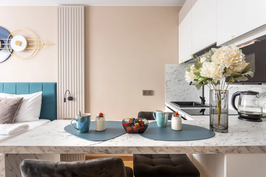 Квартира Квартира Студия Light Blue у метро Кировский завод — Санкт-Петербург