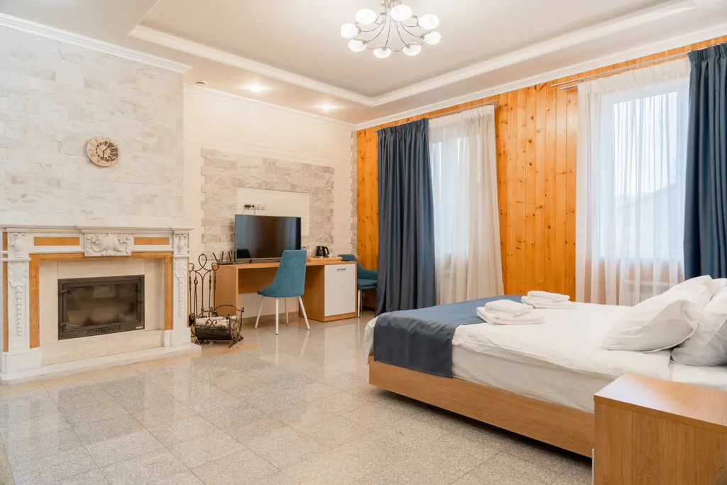 Люкс с джакузи, сауной и камином