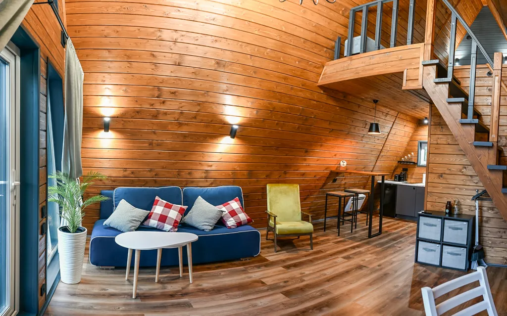 Дом Афрейм с подогреваемой купелью в террасе дома Лисичкино Карелия