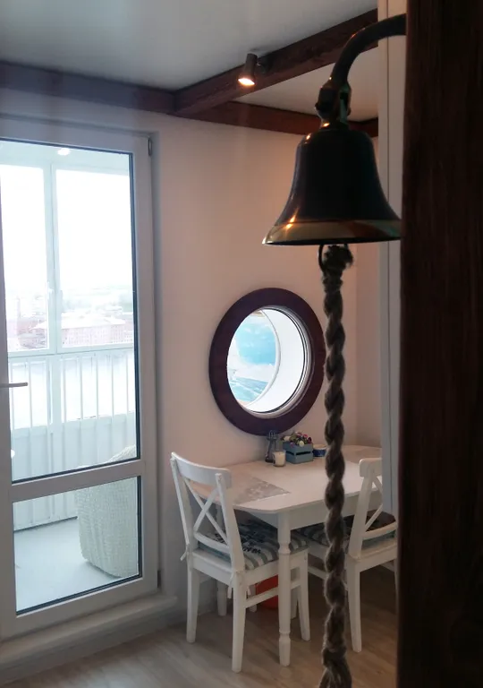 Квартира Квартира Студия в морском стиле с видом на Неву — Санкт-Петербург