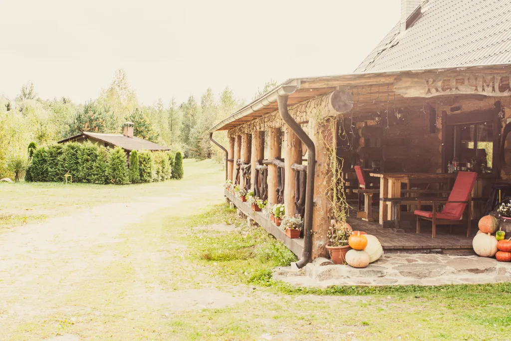 Усадьба Медвежий угол в лесу на берегу озера