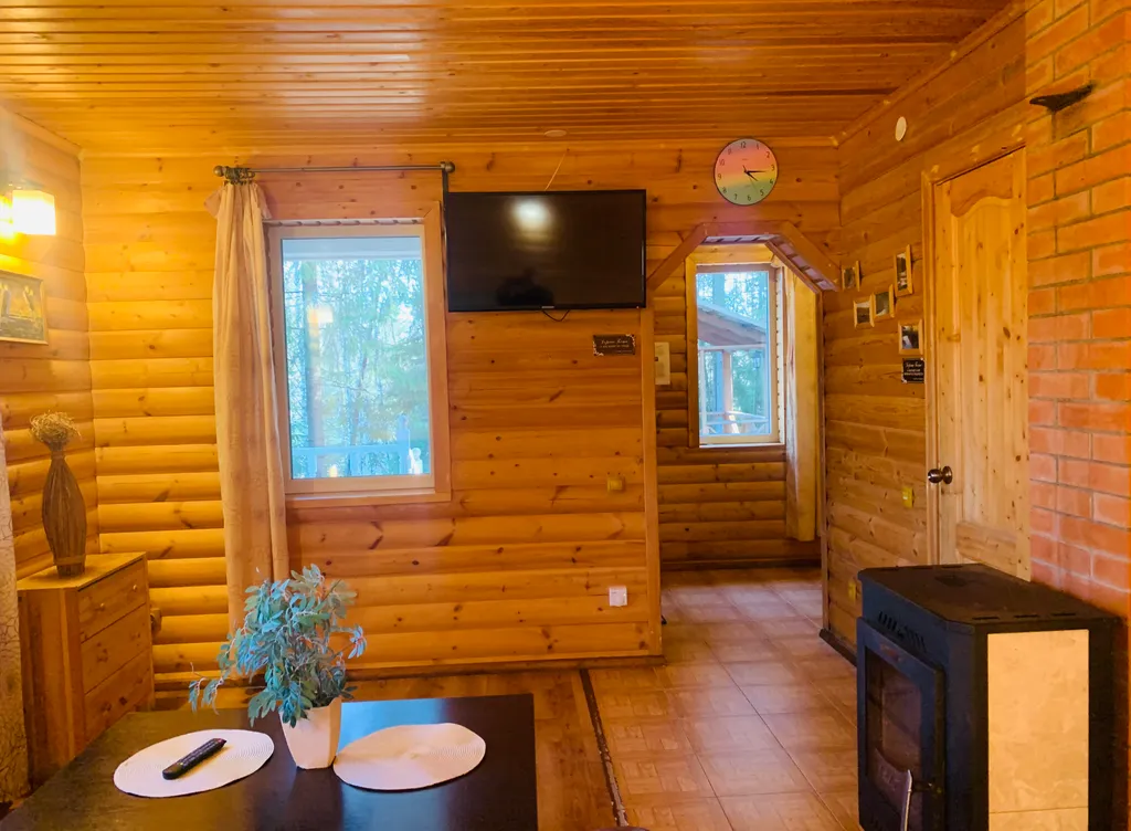 Дом-студия с сауной, камином и зоной барбекю на хуторе в Карелии