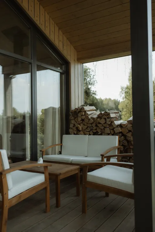 Коттедж Панорамный дом из пинтерест с камином и сауной — Семеновское