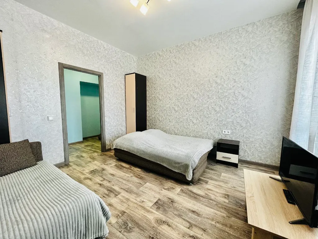 Однокомнатная квартира с диваном и тв на кухне