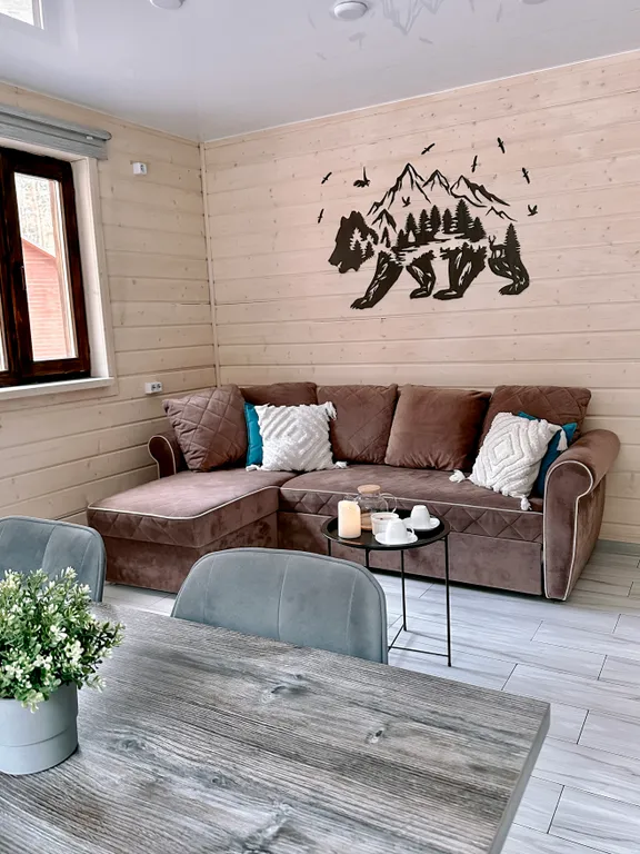 Домик в лесу с потрясающим видом из окна с банным комплексом