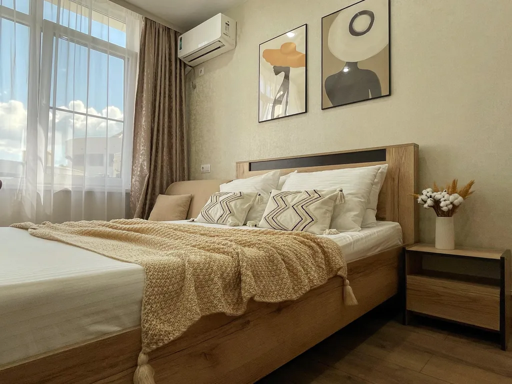 Апартаменты 3 минуты до моря с частичным видом на горы