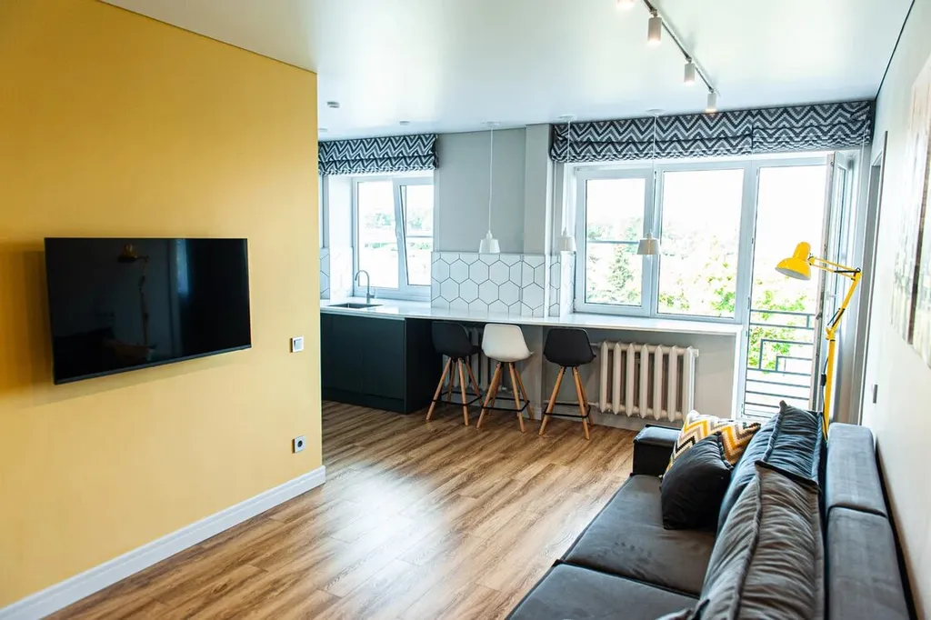 Новая уютная квартира с видом на новую набережную и реку Волхов