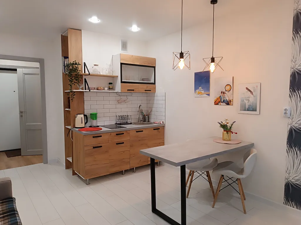 Красивая-студия с видом на фонтаны