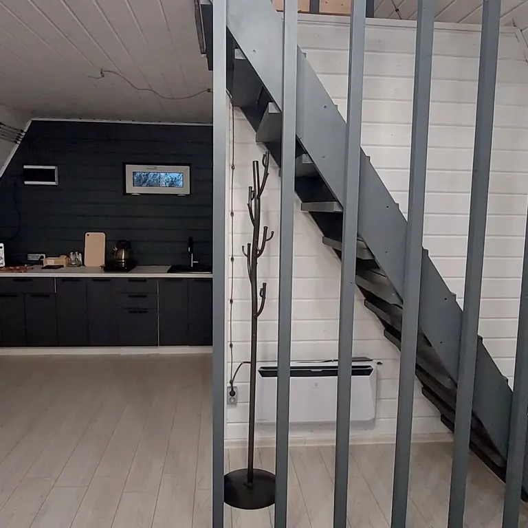 Дом А-фрейм из дерева с баней и джакузи