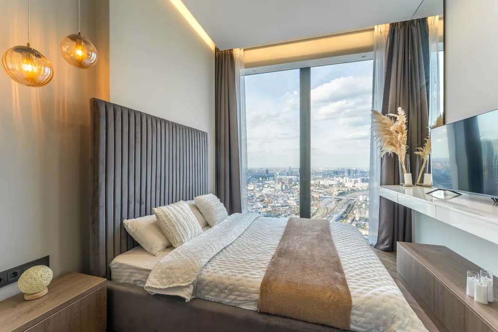 Апартамент с нежным интерьером и редким видом на город