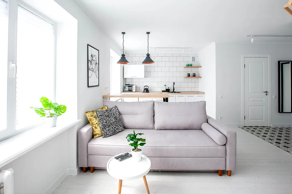 Светлая квартира-студия NINA в скандинавском стиле недалеко от центра