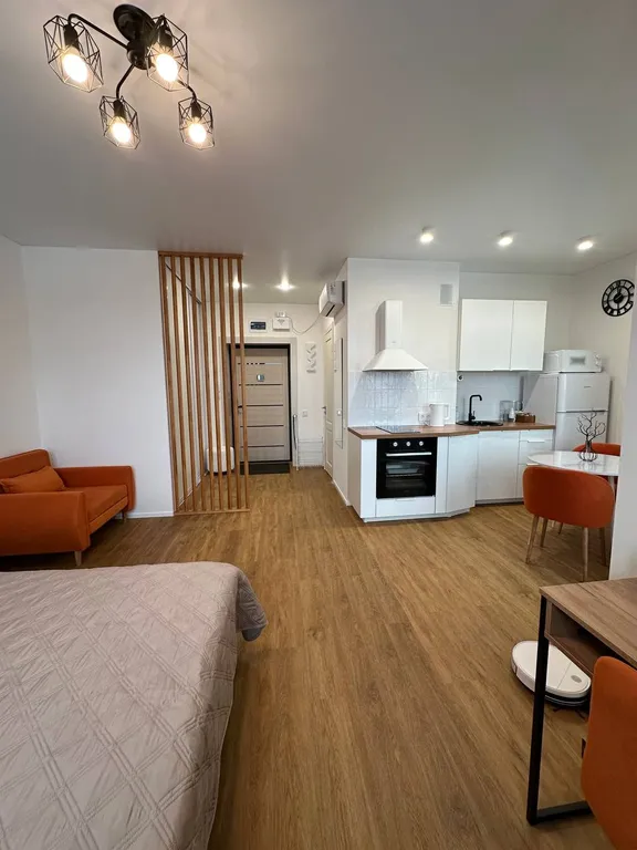 Светлая студия с панорамой центра