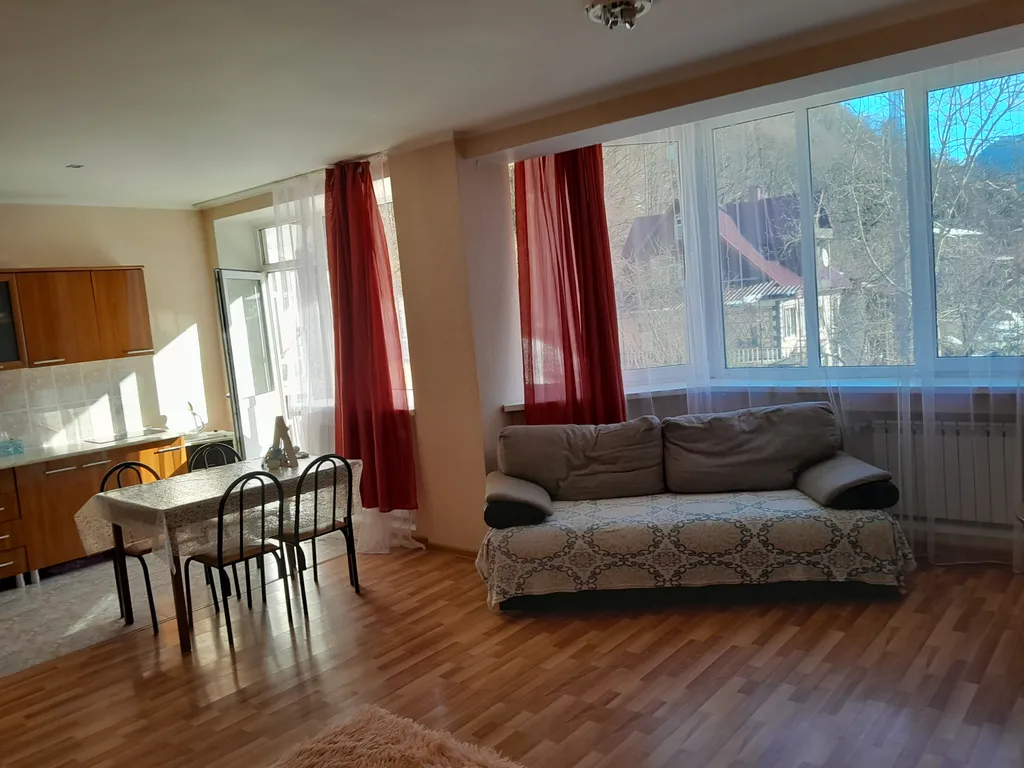 Просторная студия с видом на курорт Красная поляна - подъемник