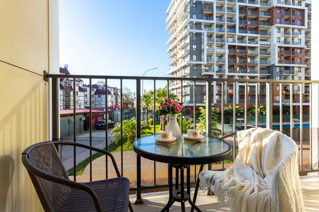 Уютная студия Каравелла 23 с балконом у моря